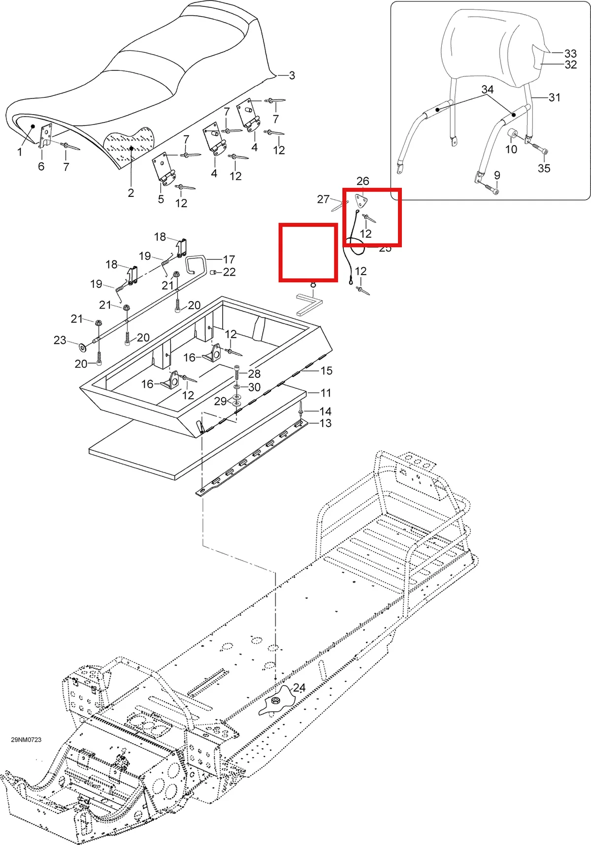 Деталь 549874 (Деталь Hinge Plate Weld.) на схеме узла 09- Seat