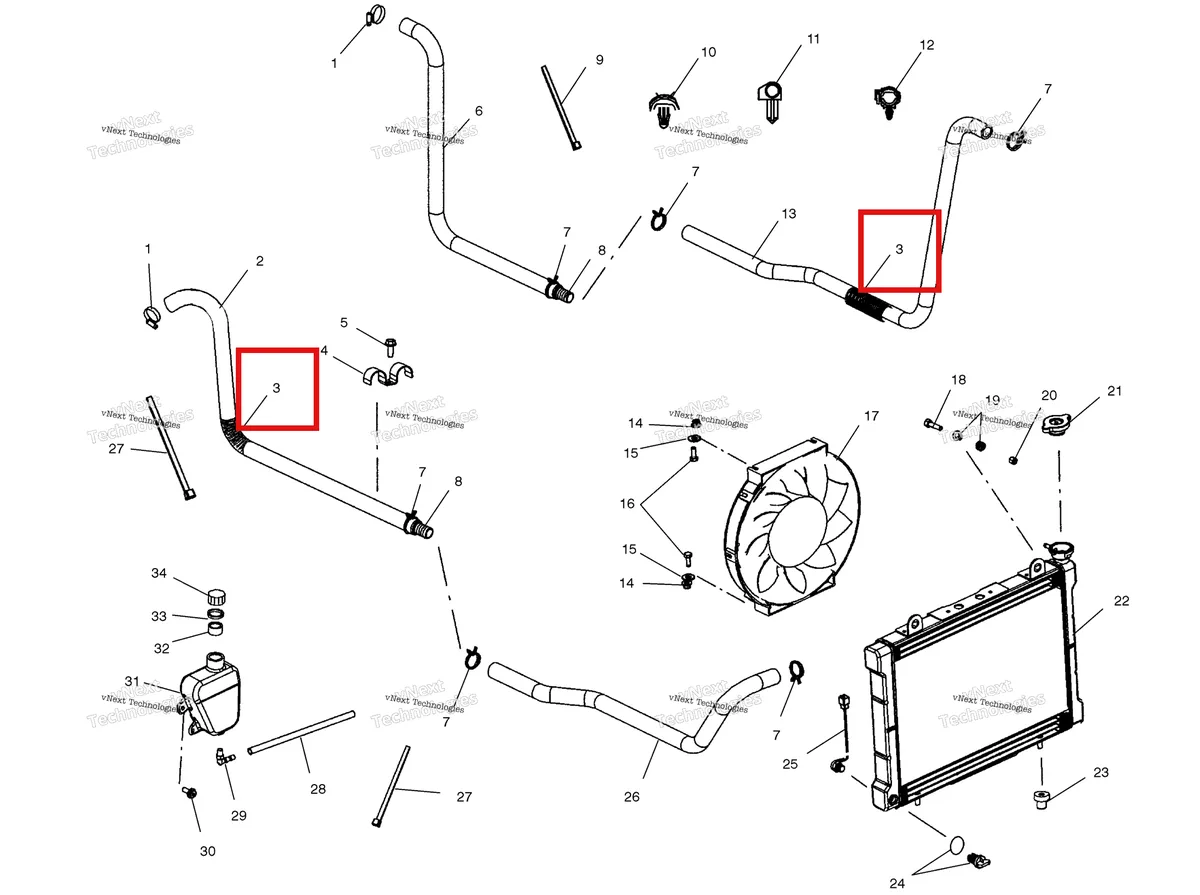 Деталь 5521242 (TUBING CONVOL 1 X2 5 Polaris Widetrak LX (2006) (5521242)) на схеме узла Cooling System