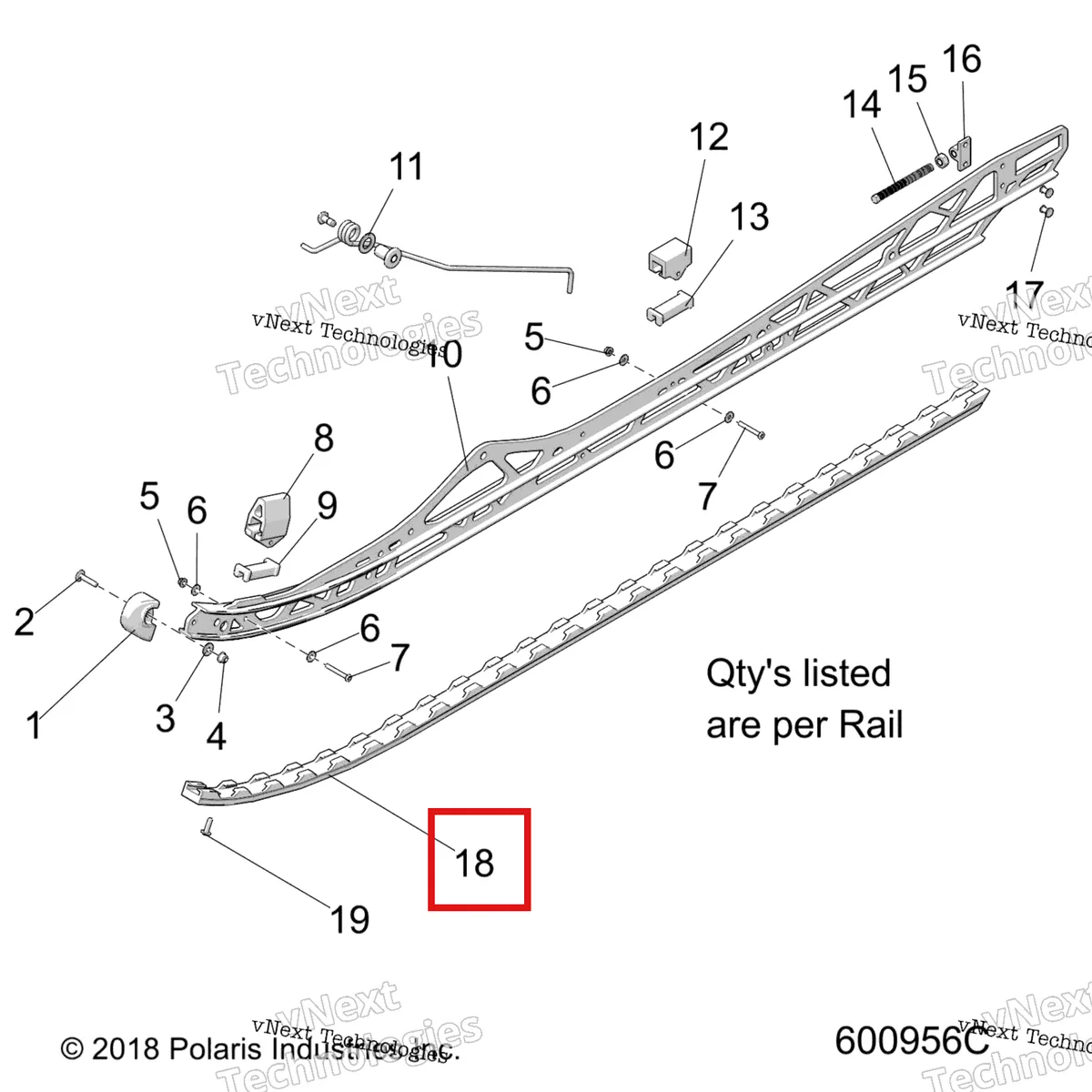 Деталь 5522228-070 на схеме узла Suspension, Rail Beam Asm, Lh/Rh, 2.6