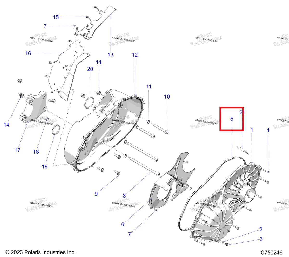 Деталь 5526344 на схеме узла Drive Train, Clutch Cover, Inner/Outer