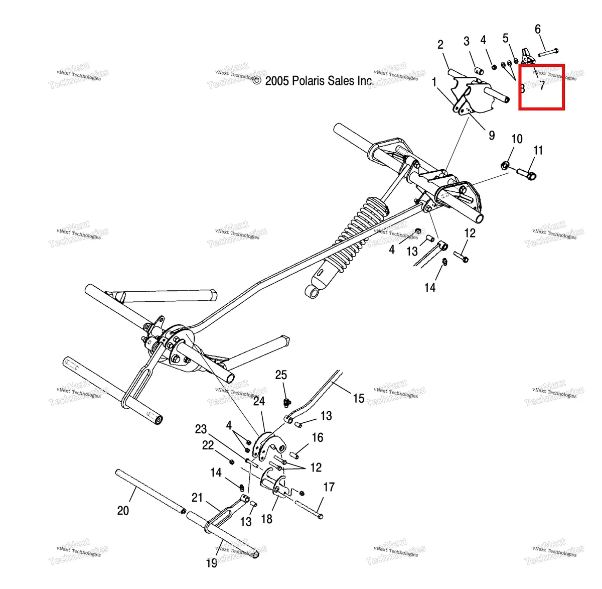 Деталь 5630386-067 (Ручка спинка Polaris Widetrak LX (2006) (5630386-067)) на схеме узла Suspension, Coupler Link