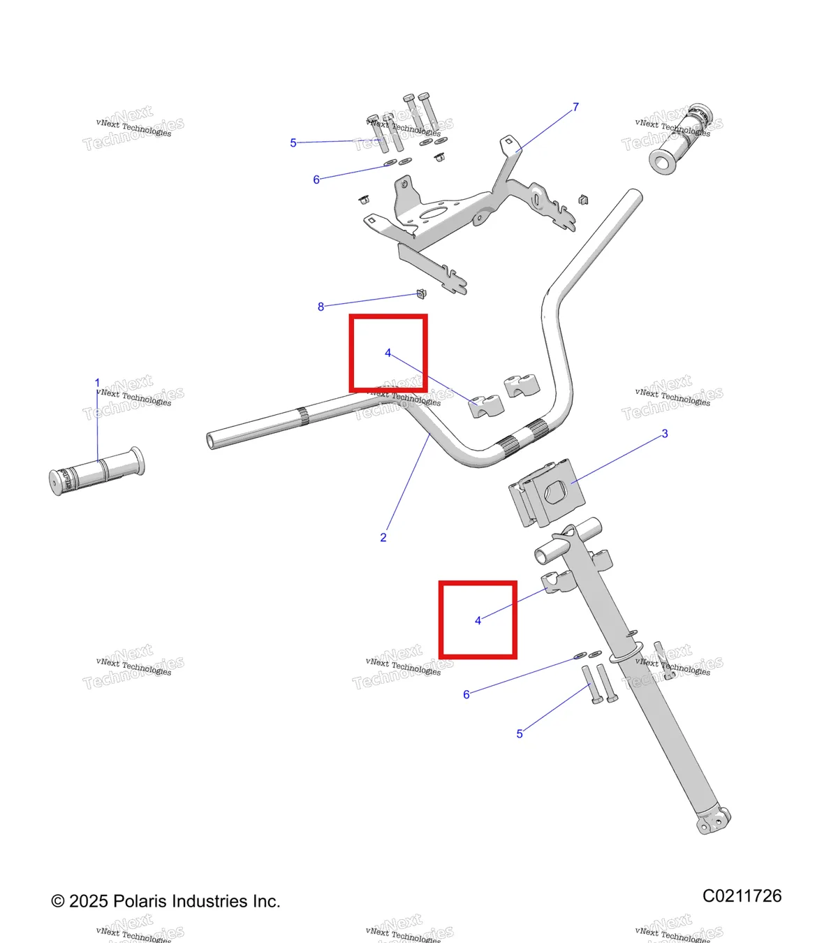 Деталь 5631311 на схеме узла Steering, Handlebar & Clamps