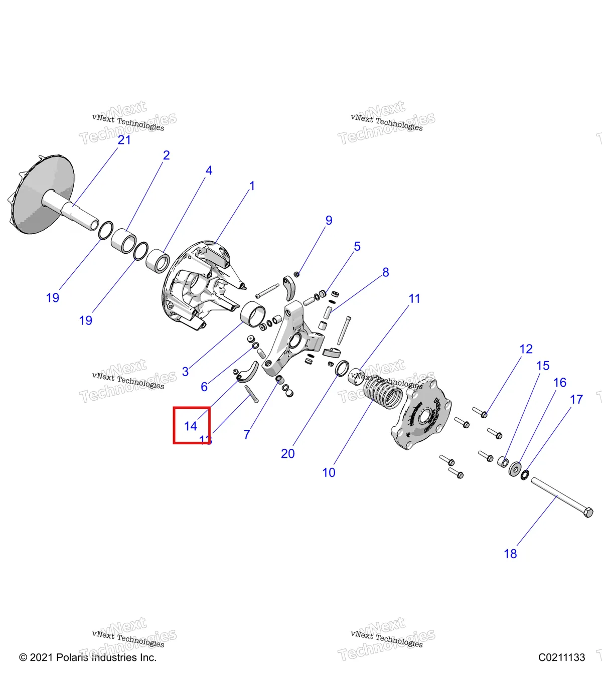Деталь 5632337 на схеме узла Drive Train, Primary Clutch