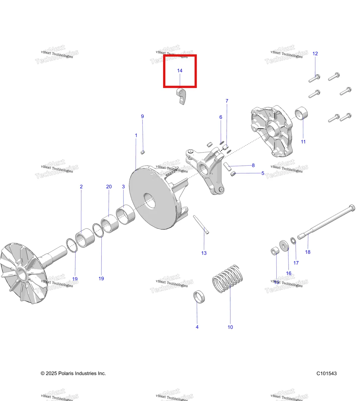 Деталь 5632409 на схеме узла Drive Train, Primary Clutch