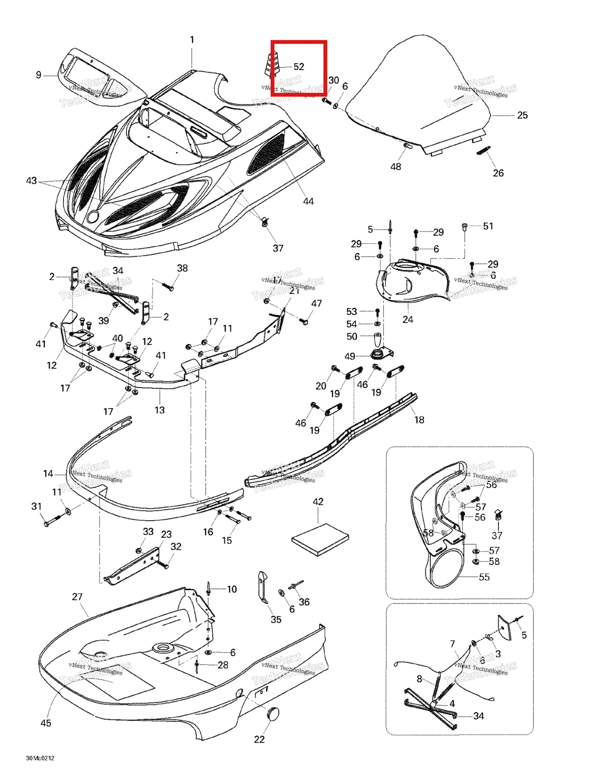 Деталь 570277900 на схеме узла 2002 Ski-Doo Skandic 440 Cab, Console