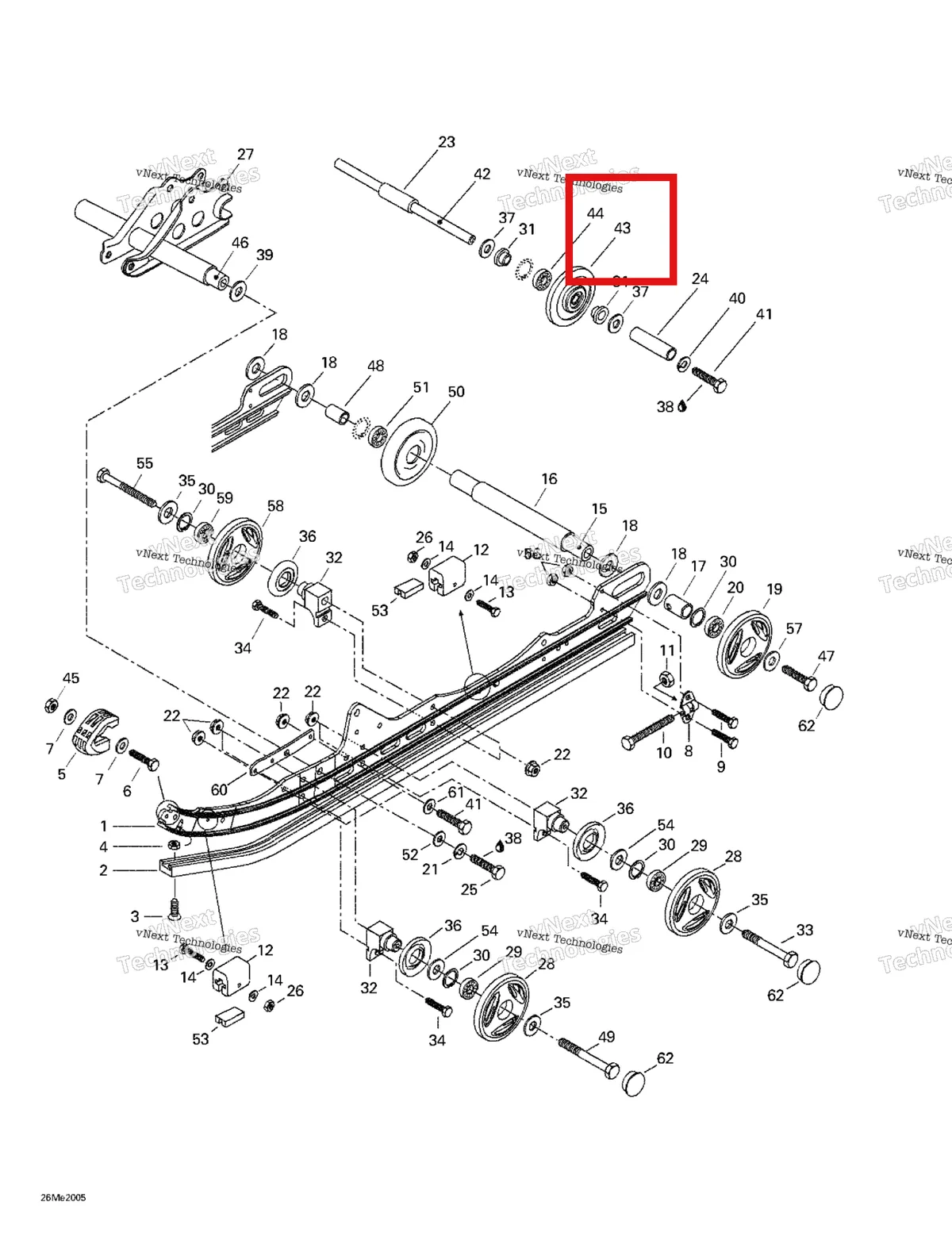 Деталь 572018900 на схеме узла 2000 Ski-Doo Formula 500 LC Rear Suspension