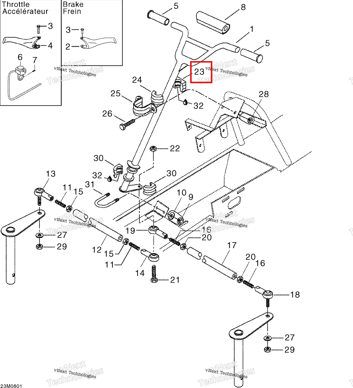 Деталь 572064400 (Деталь Lower Half Bushing) на схеме узла 2008 Ski-Doo Mini Z Steering