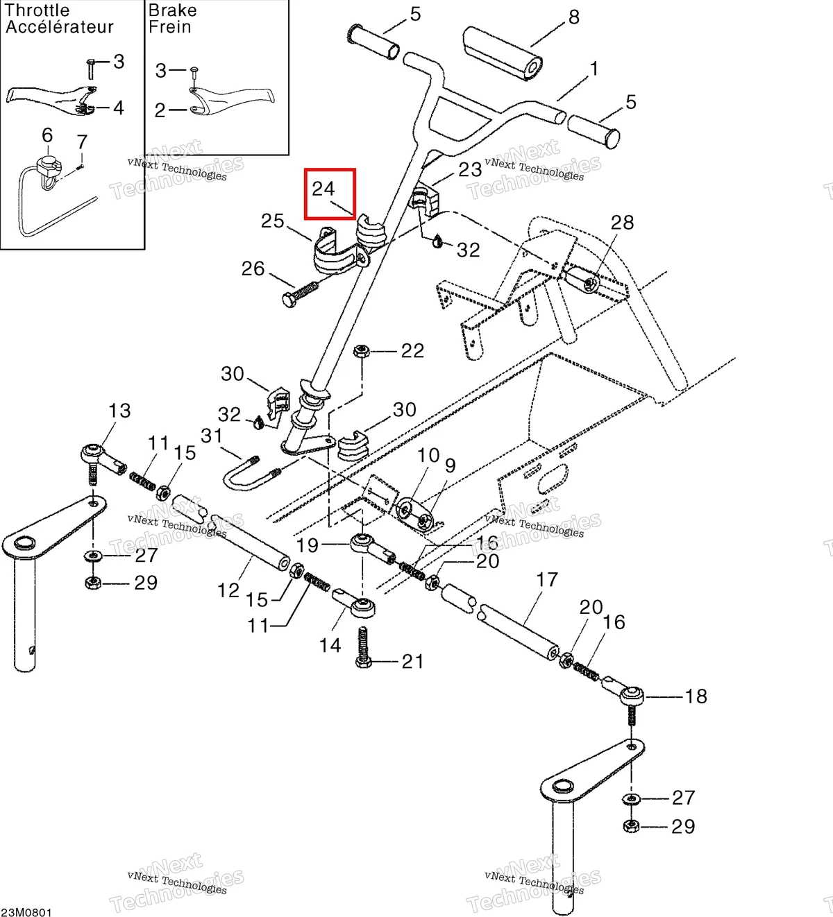 Деталь 572064500 (Деталь Upper Half Bushing) на схеме узла 2008 Ski-Doo Mini Z Steering