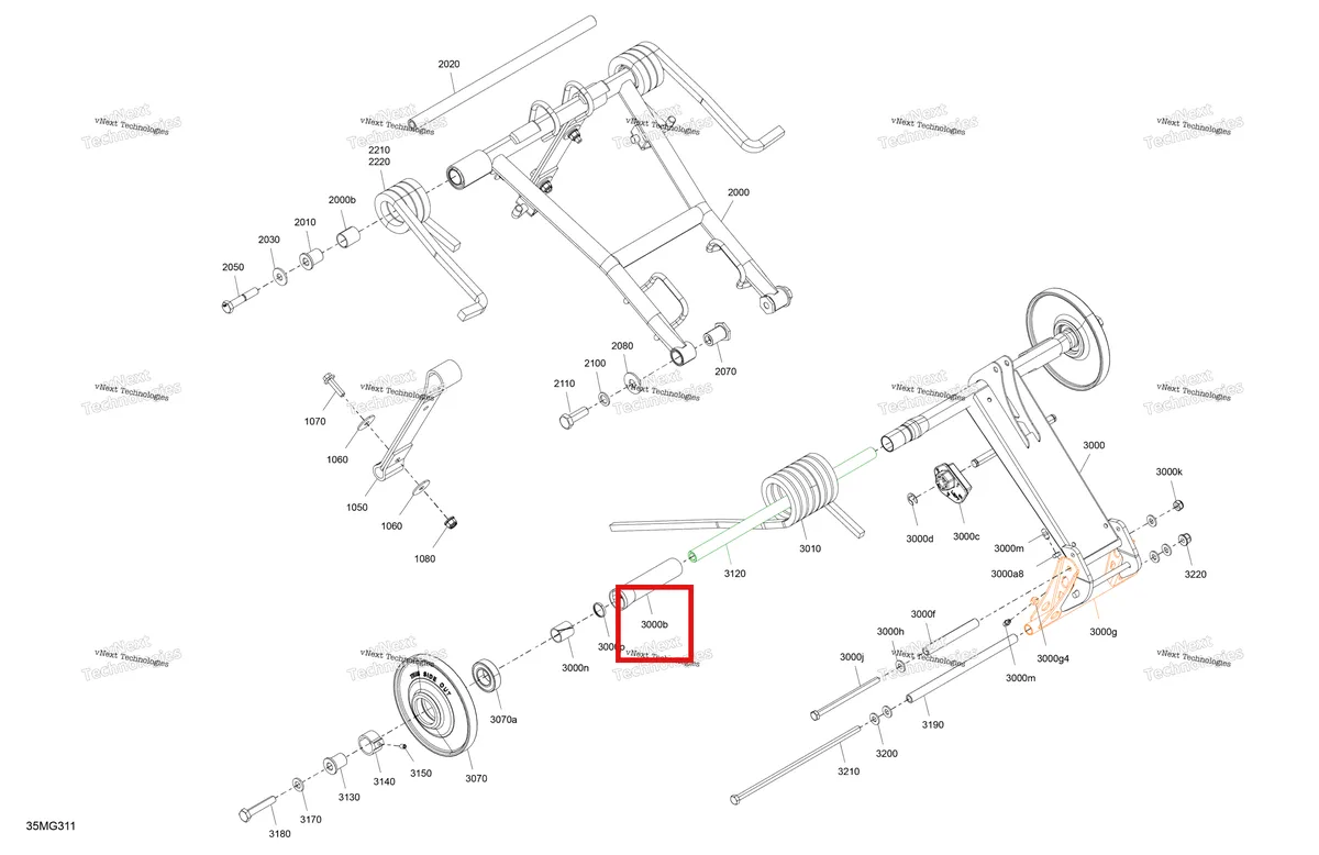 Деталь 572080700 (Втулка) на схеме узла 2027 Ski-Doo MXZ - NEO + - 600 EFI - 55 - BPVA - Deep Black - 15X120X1.25RS Track Suspension - Rear - Upper Section