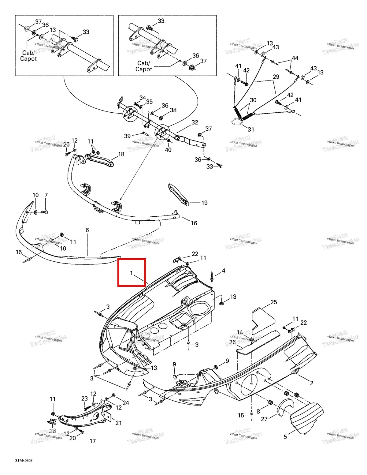 Деталь 572087000 на схеме узла 2003 Ski-Doo Mach Z Bottom Pan