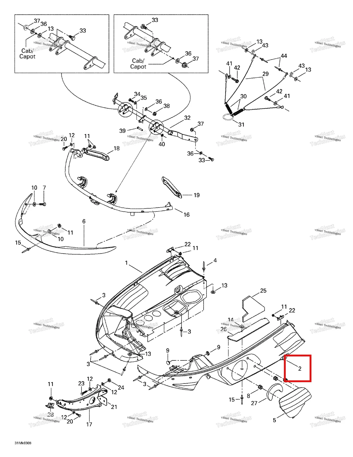 Деталь 572087100 на схеме узла 2003 Ski-Doo Mach Z Bottom Pan
