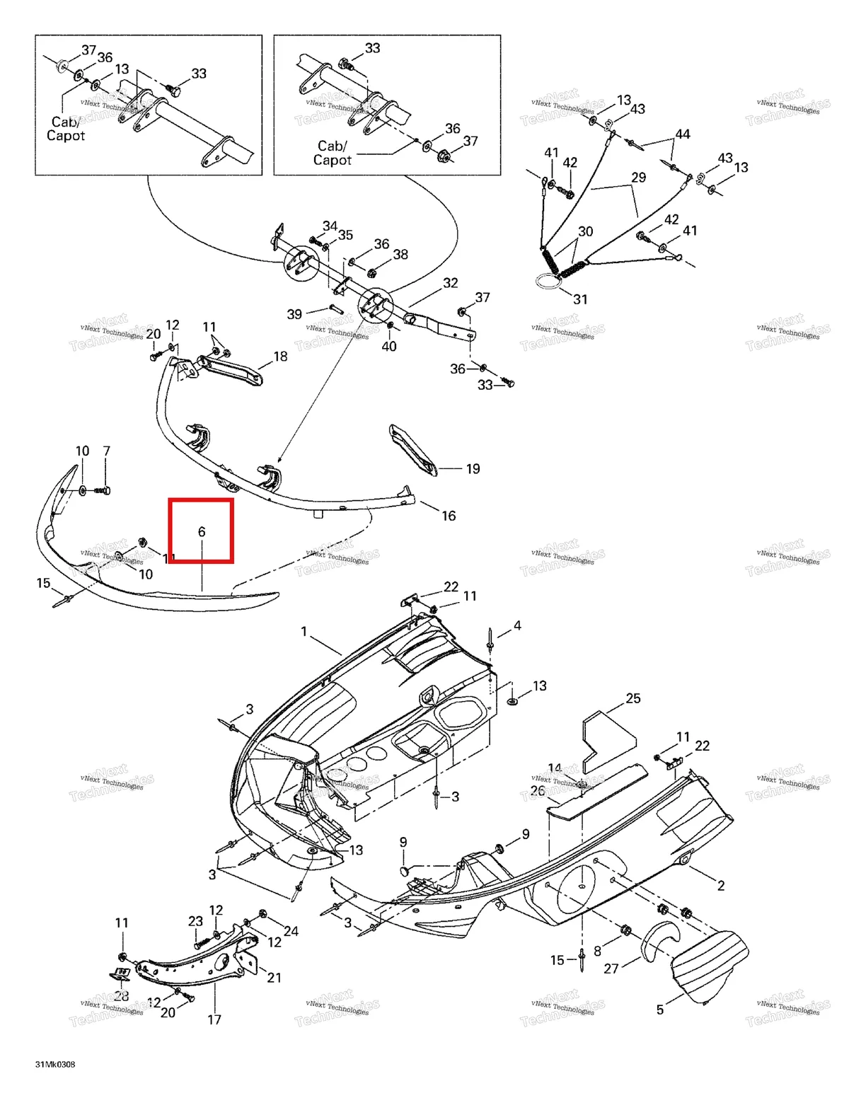 Деталь 572087200 на схеме узла 2003 Ski-Doo Mach Z Bottom Pan