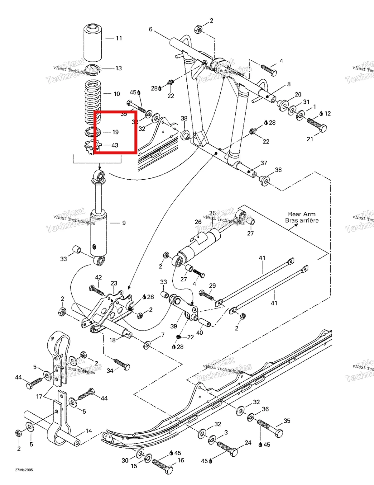 Деталь 572092600 на схеме узла 2000 Ski-Doo Formula 500 LC Front Arm