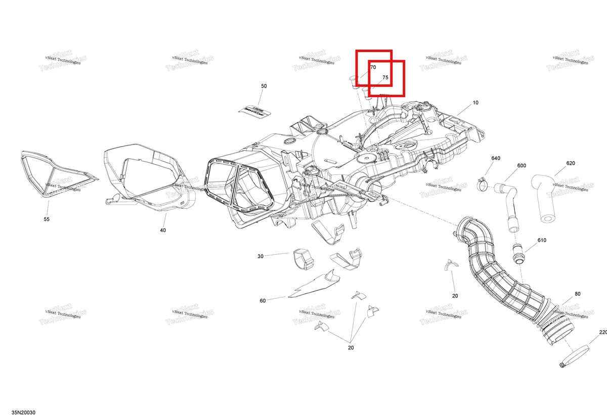 Деталь 572092900 (Крышка) на схеме узла 2020 Ski-Doo SKANDIC WT 900 ACE Engine - Air Intake