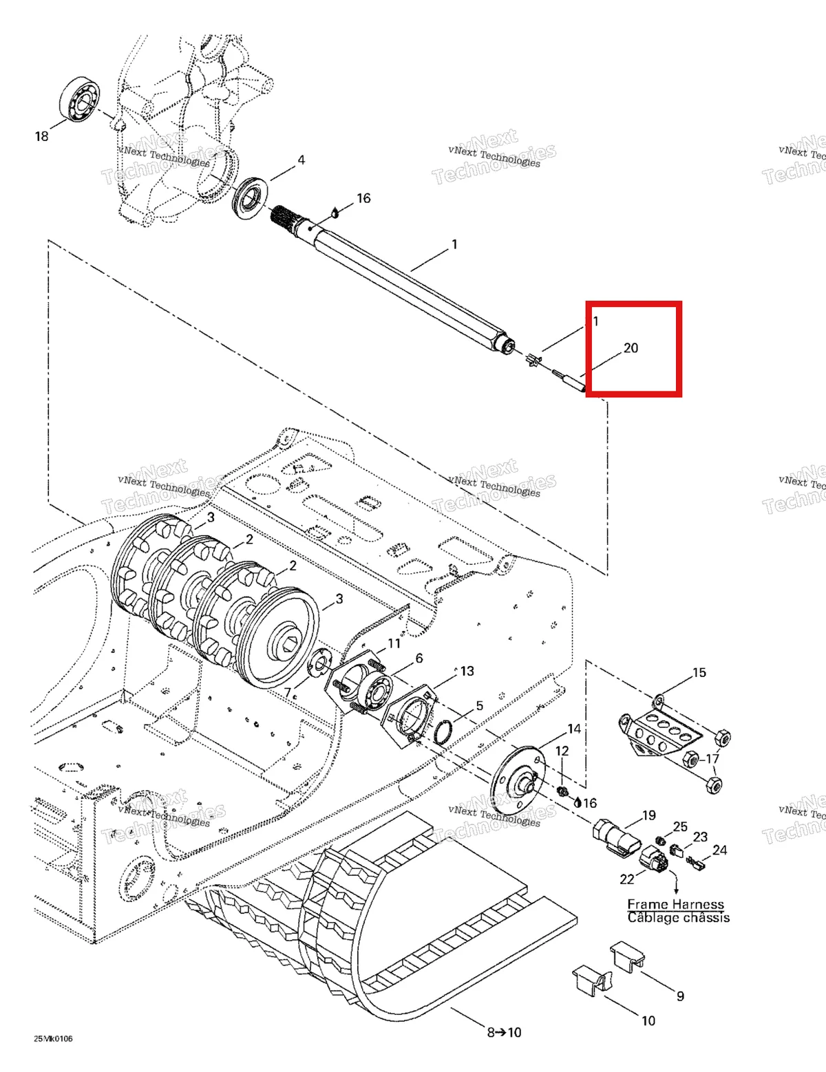 Деталь 572098200 на схеме узла 2001 Ski-Doo Grand Touring 800 SE Drive Axle And Track