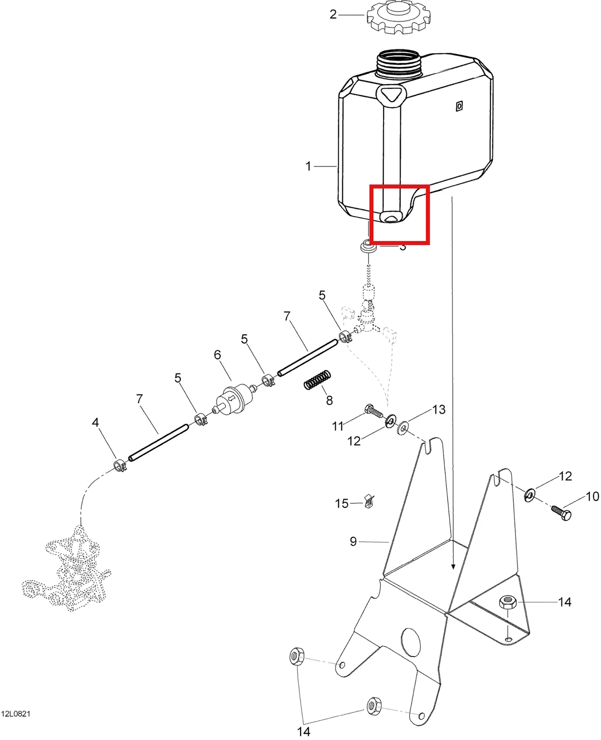 Деталь 572106700 (Масляный Бак) на схеме узла 02- Oil Tank And Support
