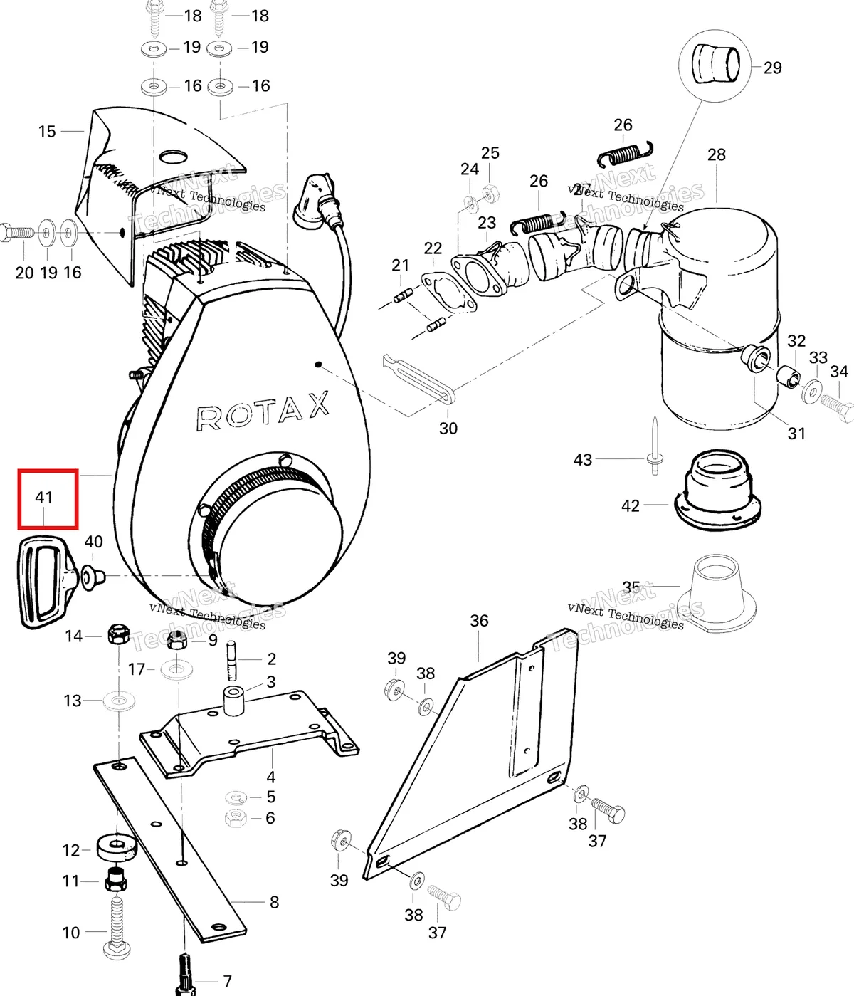 Деталь 572120800 на схеме узла 1996 Ski-Doo Elan 247 Engine Support And Muffler