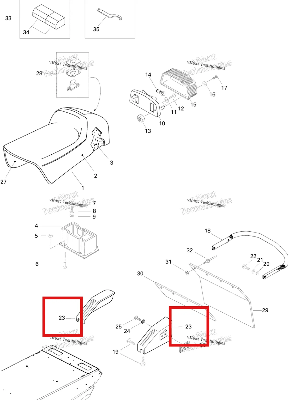 Деталь 580641700 на схеме узла 1996 Ski-Doo Summit 500 Seat