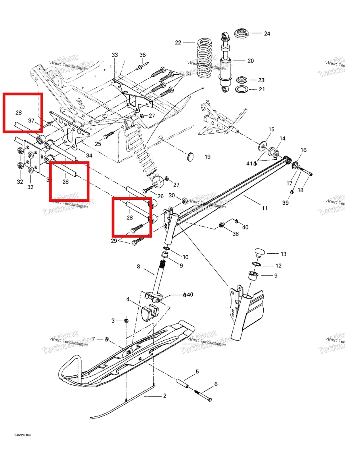 Деталь 580649700 (Рычаг) на схеме узла 2001 Ski-Doo Formula Deluxe 380 F Front Suspension And Ski