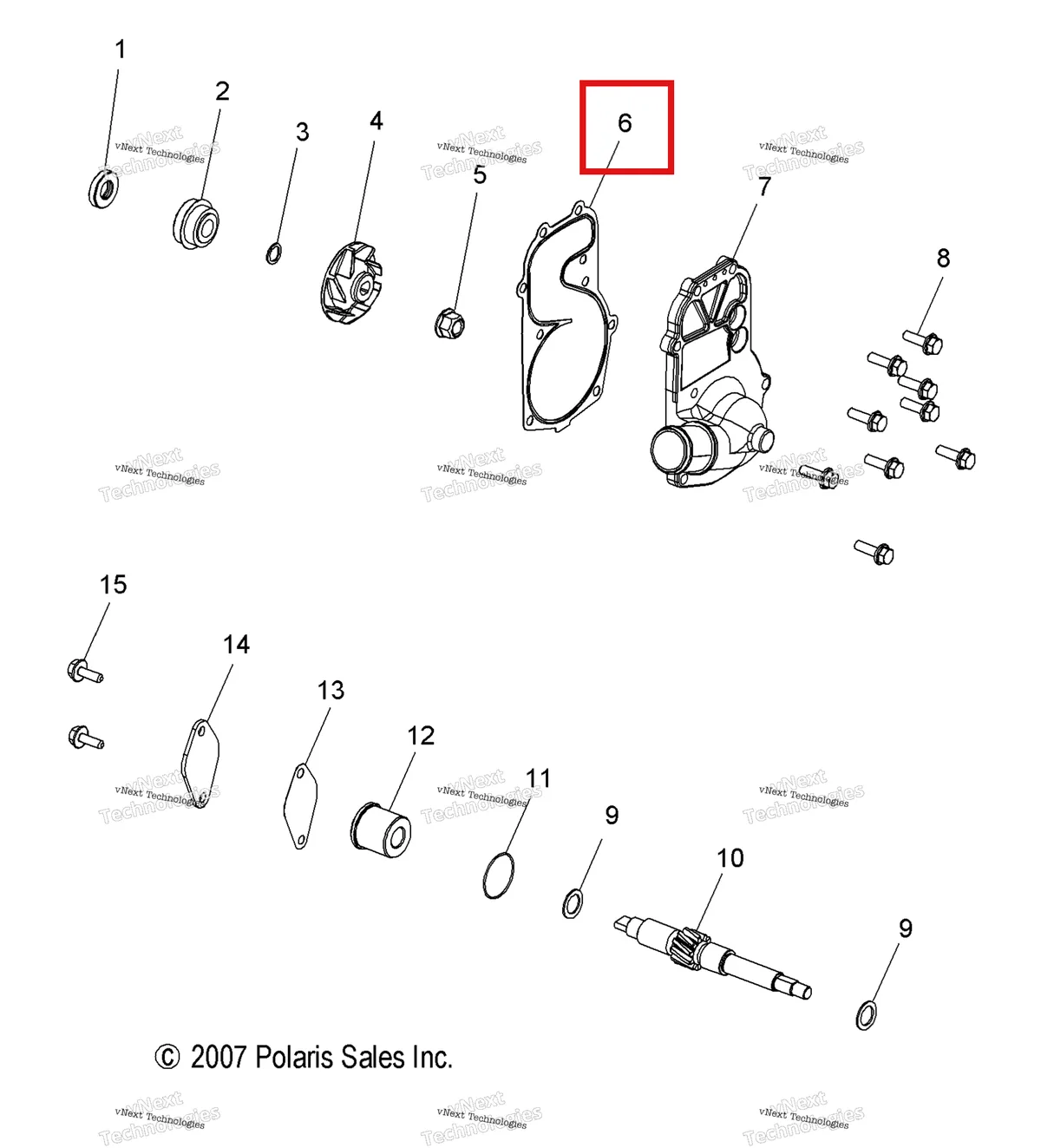 Деталь 5811601 на схеме узла Engine, Water Pump