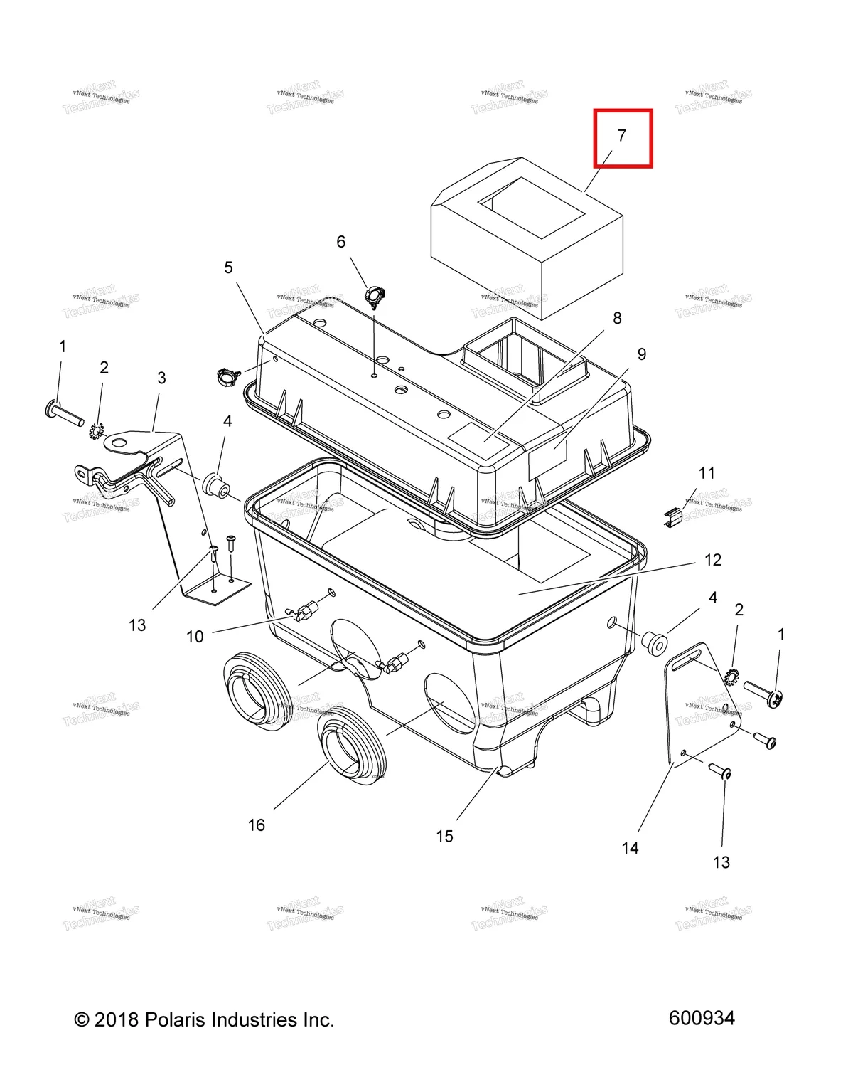 Деталь 5811688 (AIRBOX CHIMNEY поролон Polaris Widetrak LX (2006) (5811688)) на схеме узла Engine, Air Intake System