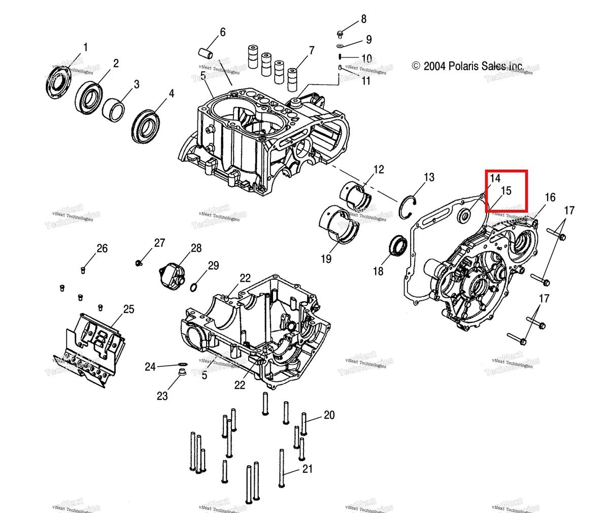 Схема применяемости: Прокладка водяного насоса Polaris Sportsman/Ranger/RZR 800/700 5812364/5812511/5812936