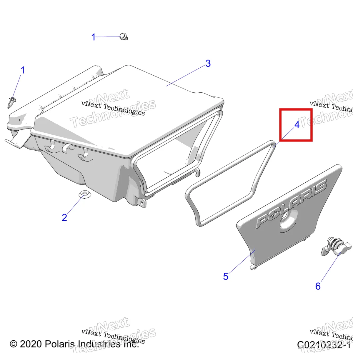 Деталь 5812911 на схеме узла Body, Storage Box, Rear