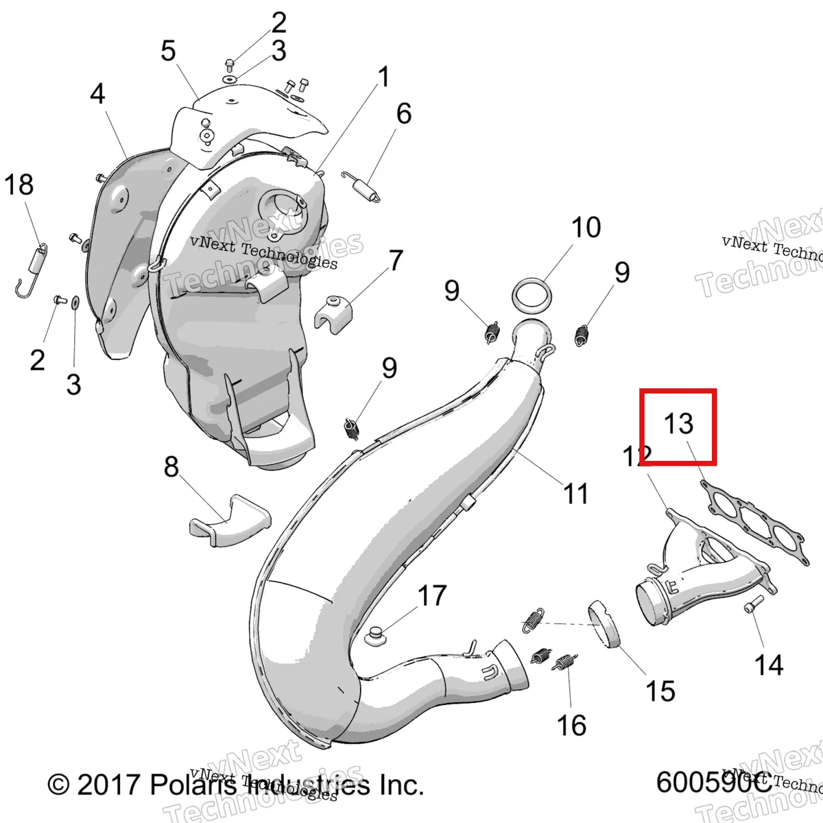 Деталь 5813159 на схеме узла Engine, Exhaust