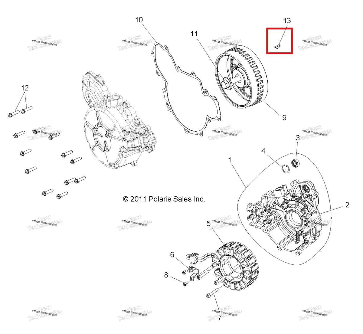 Деталь 5813505 на схеме узла Engine, Stator & Cover