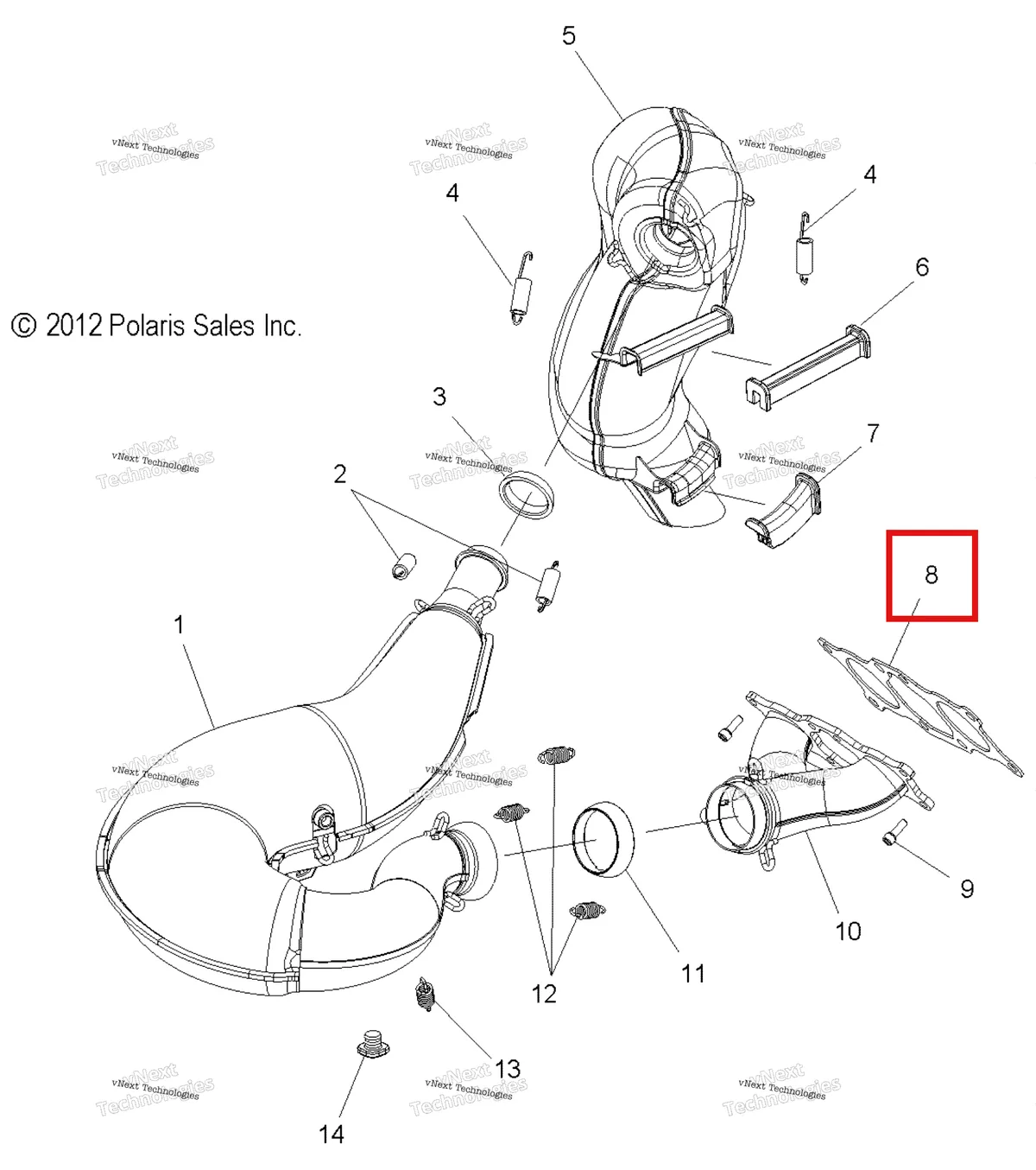 Деталь 5813549 на схеме узла Engine, Exhaust All Options