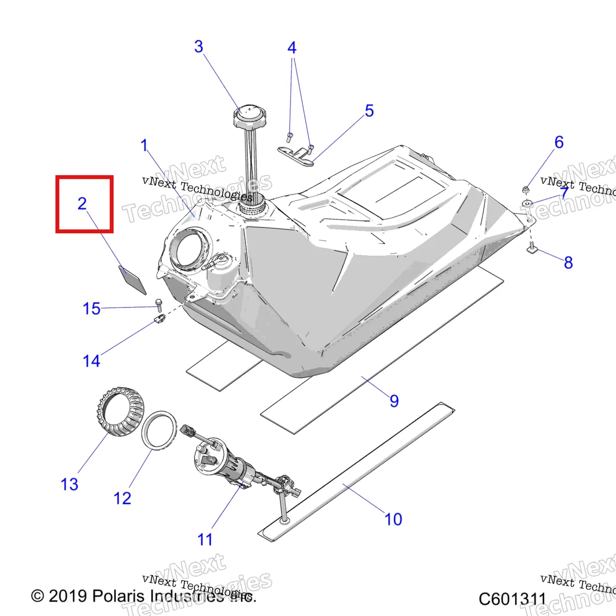 Деталь 5814368 на схеме узла 2022 Polaris 850 RMK PRO 155 2.75