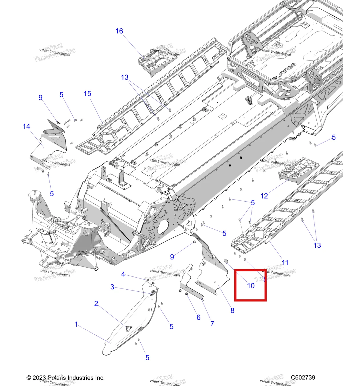 Деталь 5814653 на схеме узла Chassis, Clutch Guard, Footrests, & Runningboards S27ajn8rs