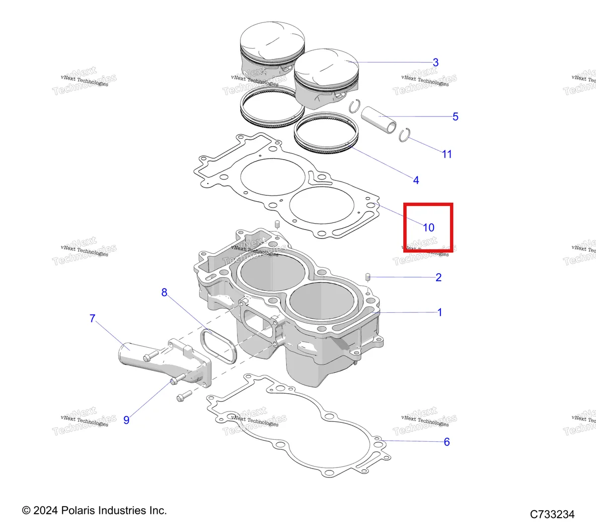 Деталь 5814793 на схеме узла Engine, Cylinder & Piston