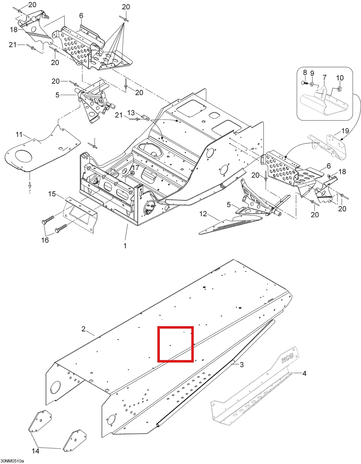 Деталь 605148866 (Деталь Frame Assy. Includes Items 1 Thru 17) на схеме узла 09- Frame