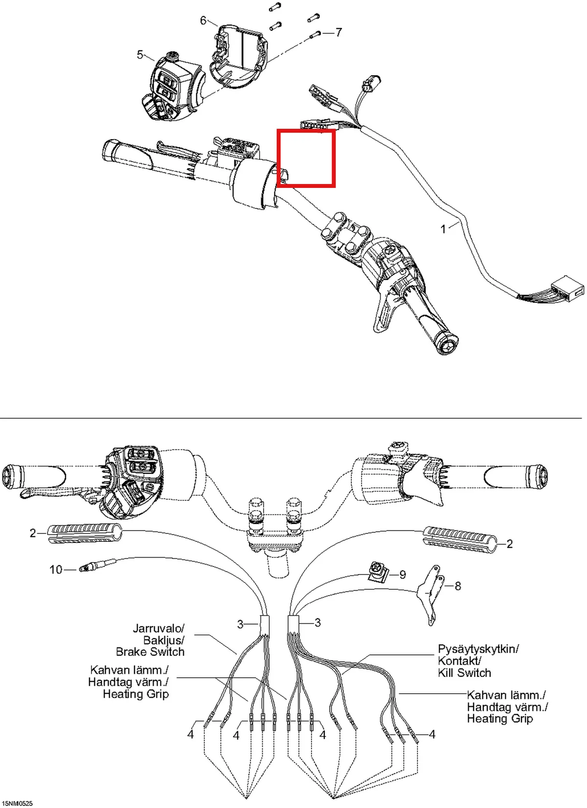 Деталь 605151255 (Деталь Harness Ass'y) на схеме узла 10- Steering Harness