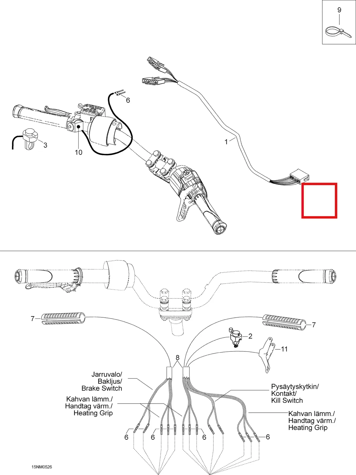 Деталь 605151256 (Деталь Main Harness Ass'y) на схеме узла 10- Steering Harness