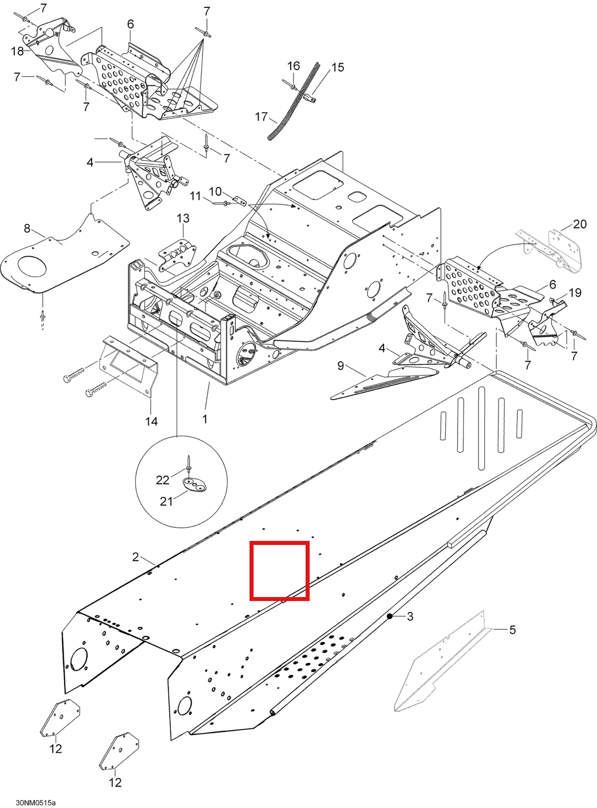Деталь 605151362 (Деталь Frame Ass'y. Ranger 600. Ranger 600) на схеме узла 09- Frame