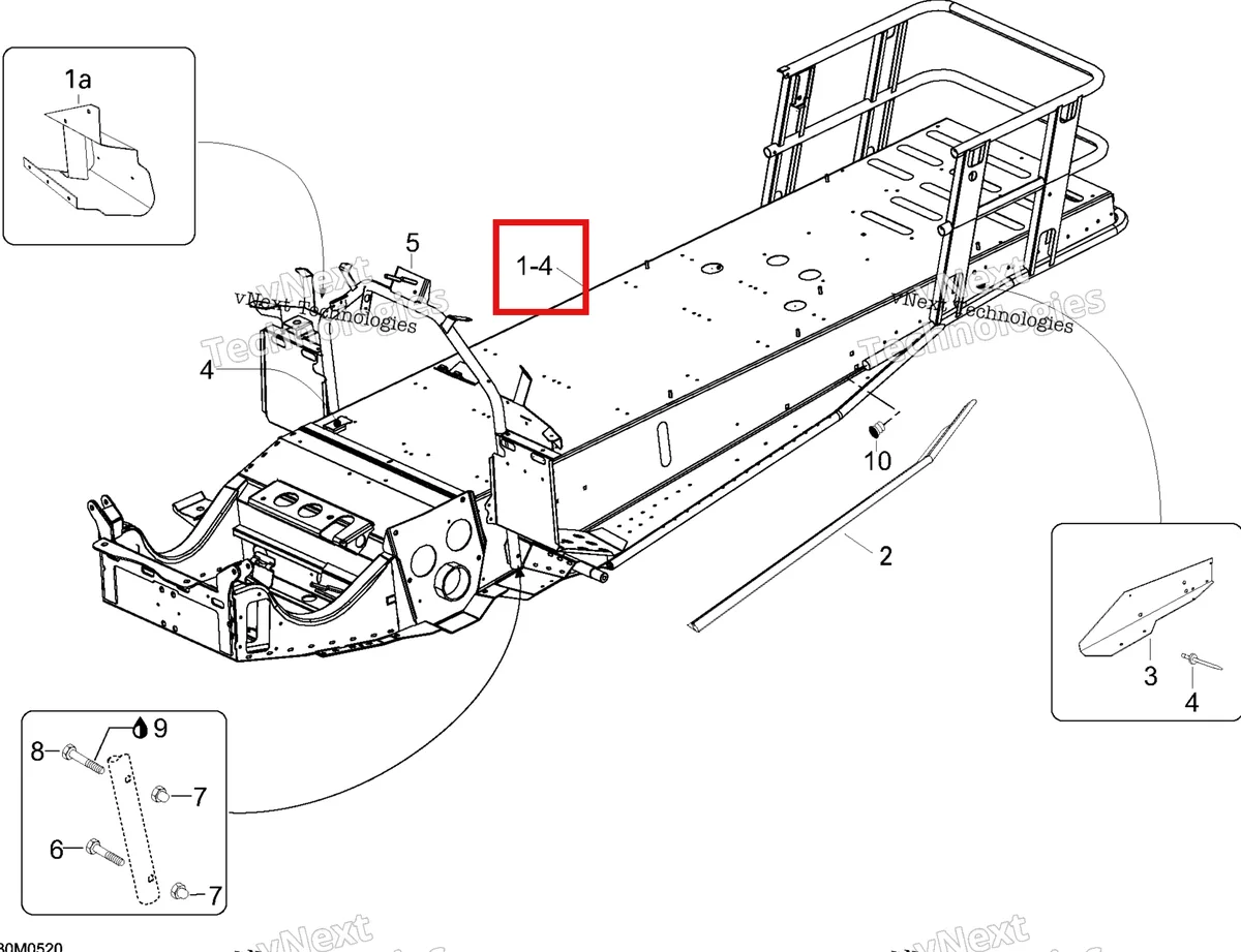 Деталь 605151436 на схеме узла 2005 Ski-Doo Expedition 600 H.O. SDI Frame