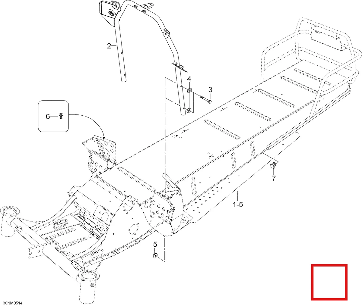 Деталь 605151480 (Деталь Frame Ass'y. Includes 1 To 5) на схеме узла 09- Frame