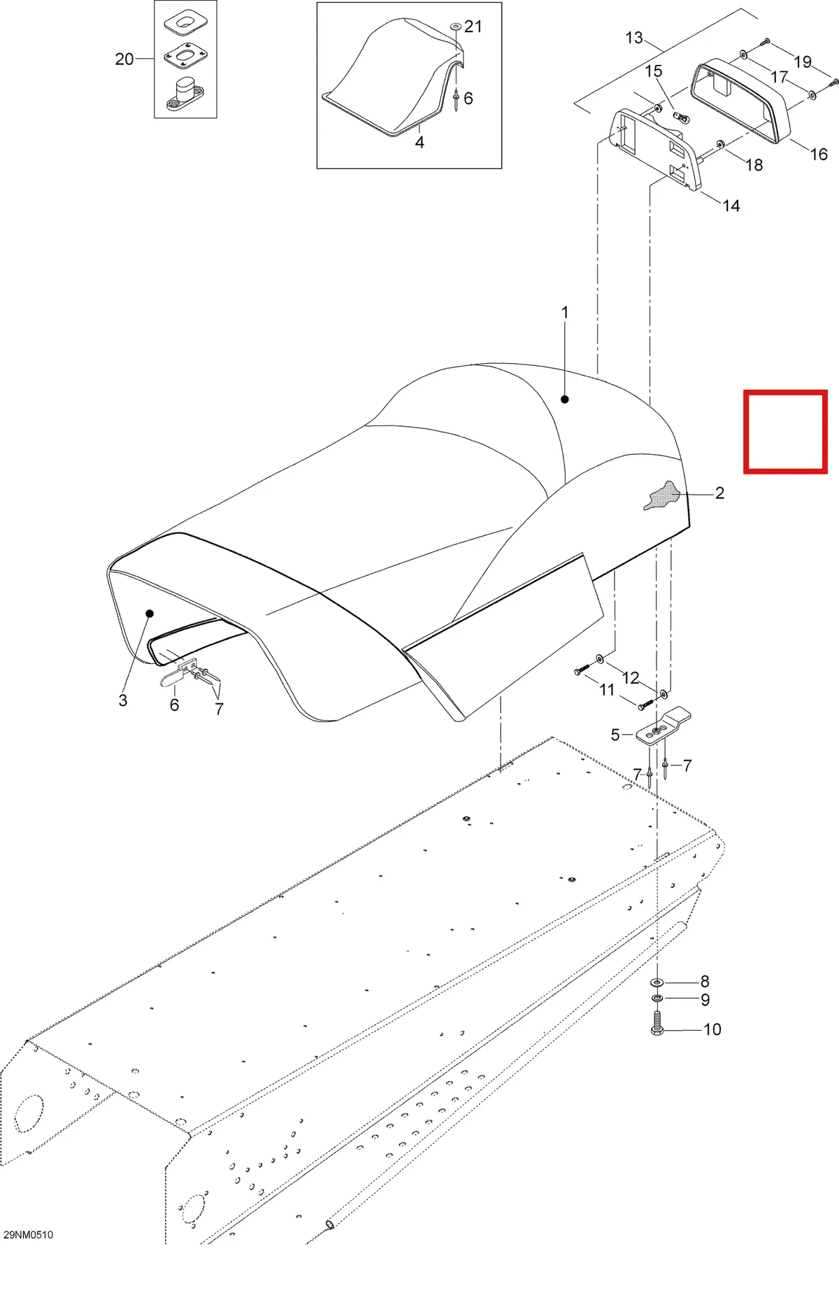 Деталь 605152222 (Деталь Seat Cover) на схеме узла 09- Seat