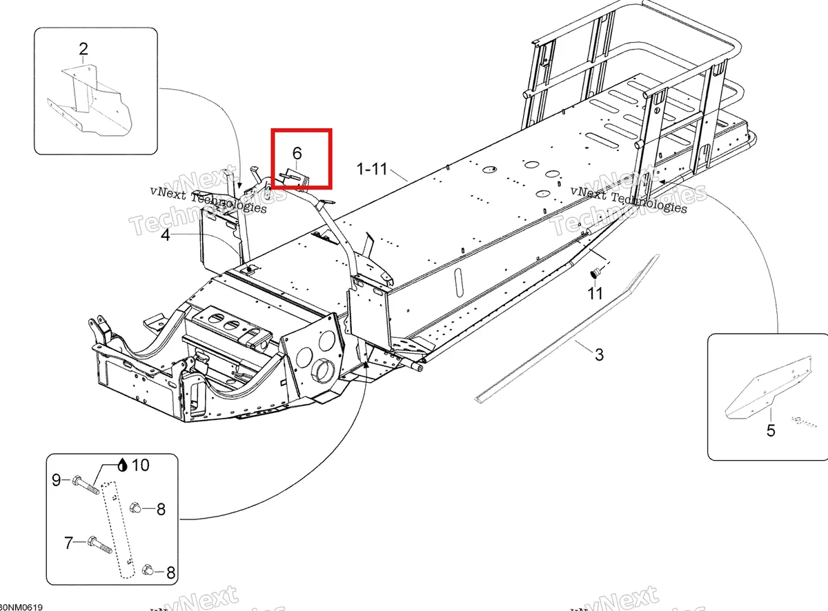 Деталь 605152348 на схеме узла 2006 Ski-Doo Expedition V-1000 Frame
