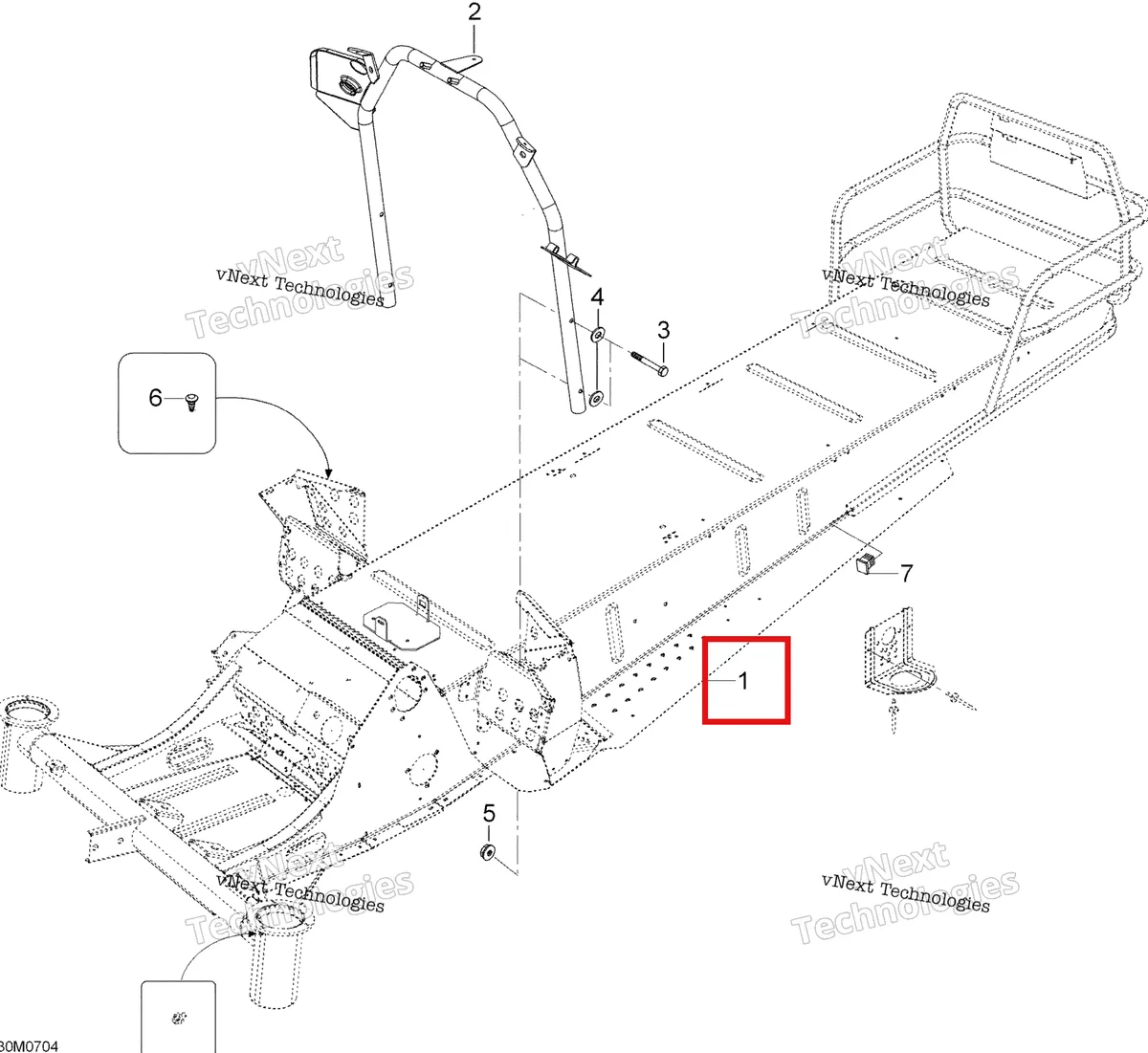 Деталь 605152613 на схеме узла 2007 Ski-Doo Skandic LT 440F Frame