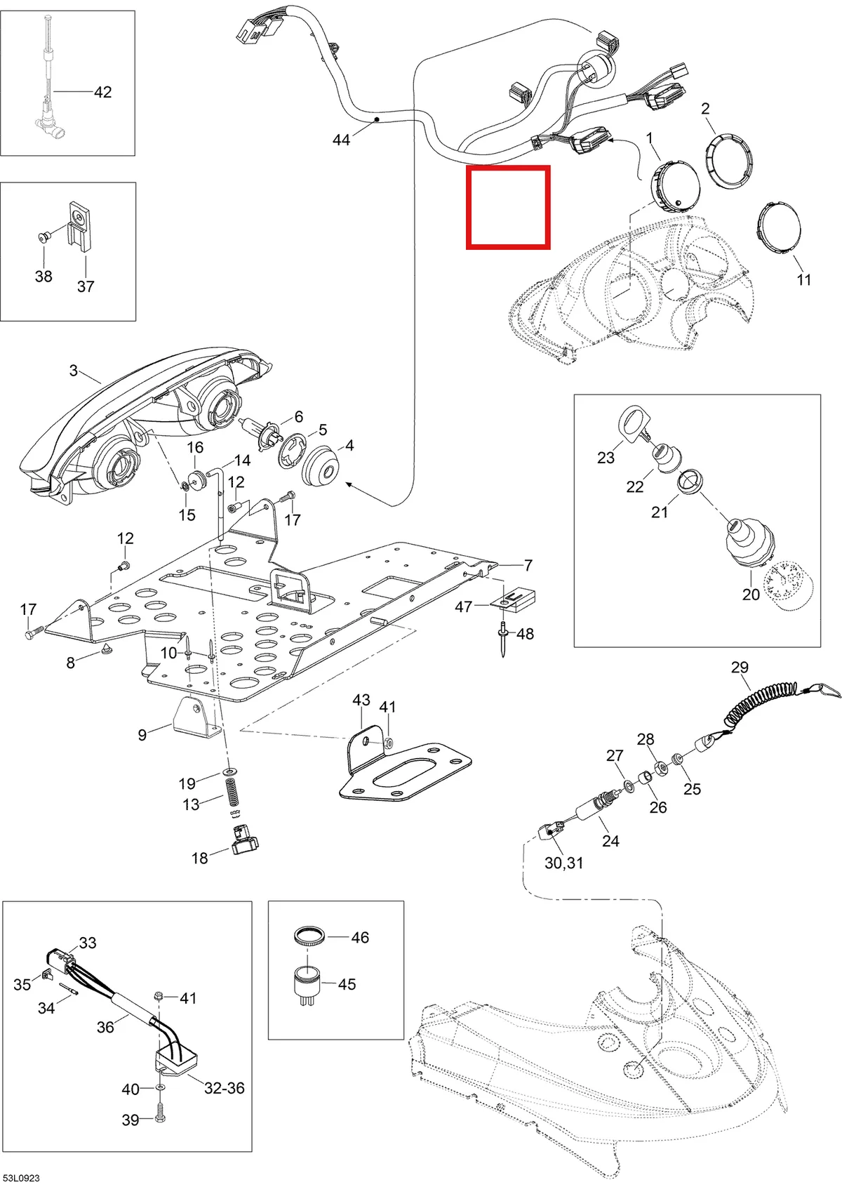 Деталь 605152760 (Деталь Main Harness Ass'y) на схеме узла 10- Electrical System