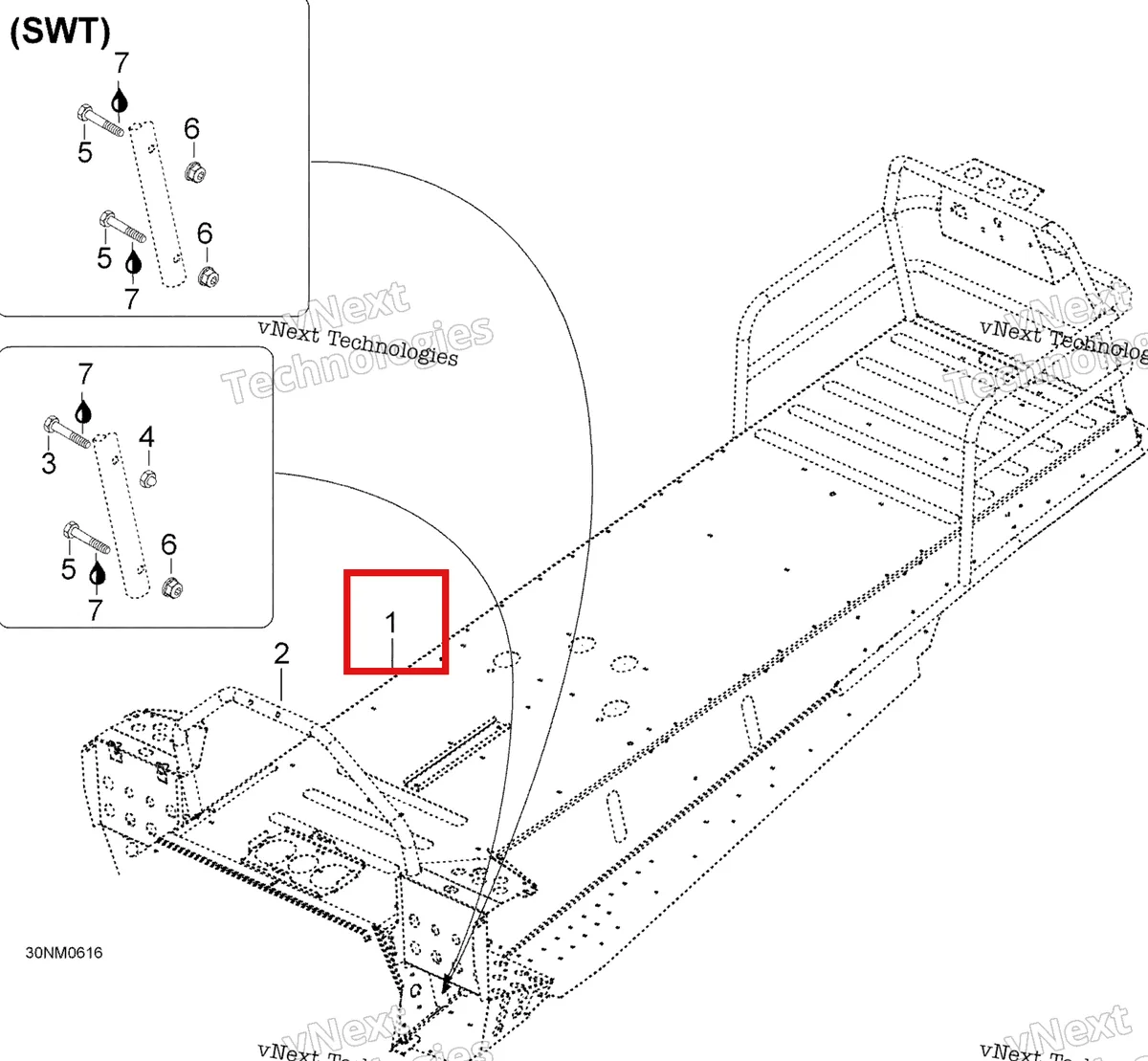 Деталь 605153406 (Деталь Frame Ass'y. Includes 1 To 4) на схеме узла 2006 Ski-Doo Skandic SWT 550F Frame 550 Swt