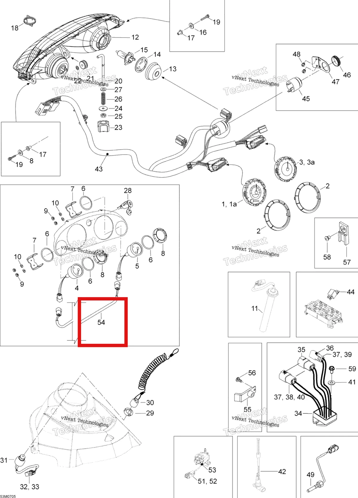 Деталь 605153859 (Деталь Harness Ass'y) на схеме узла 2007 Ski-Doo Expedition TUV 600 H.O. SDI Electrical Accessories