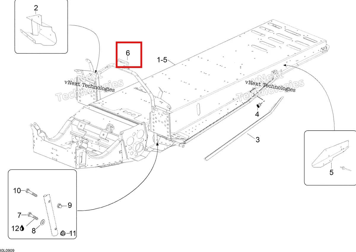 Деталь 605153995 (Рулевая Поддержка) на схеме узла 2009 Ski-Doo Expedition TUV V800 4-TEC Frame