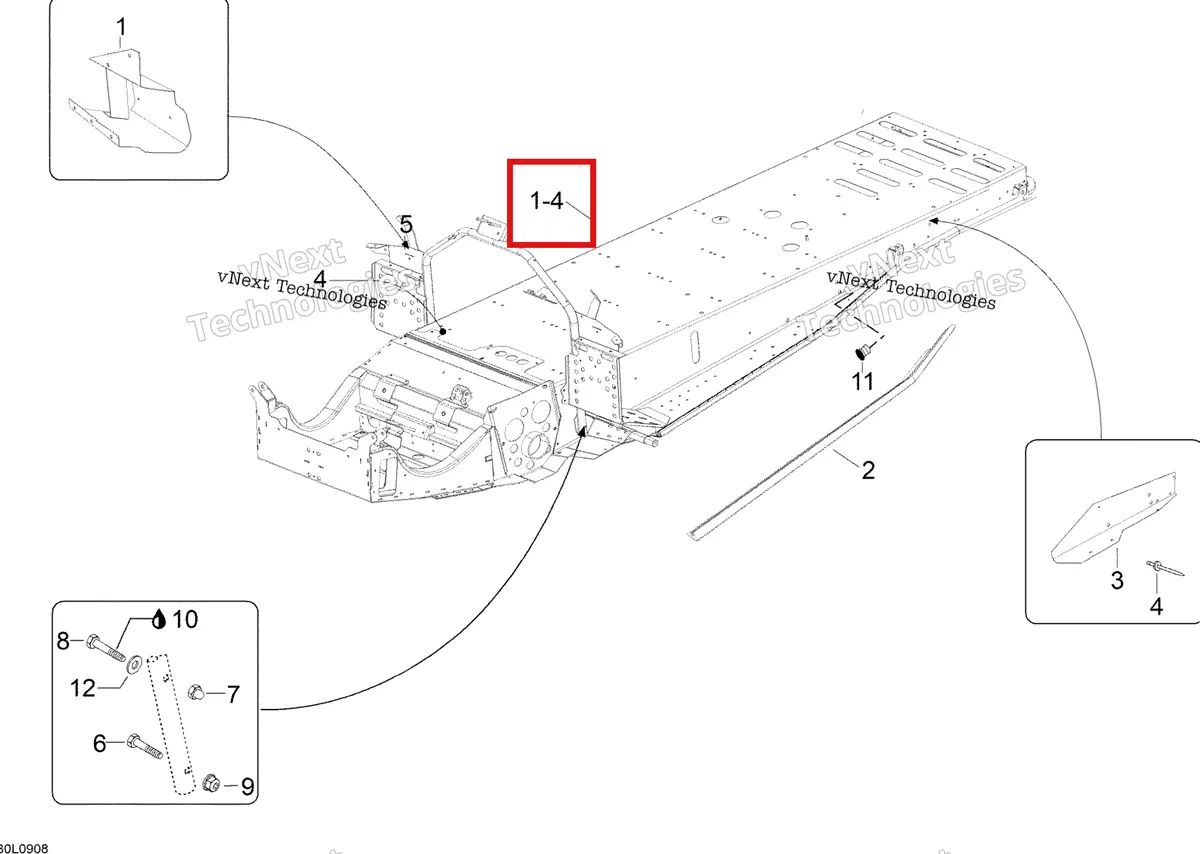 Деталь 605154832 (Деталь Frame Ass'y. Includes 2 To 5) на схеме узла 2009 Ski-Doo Skandic SUV Frame