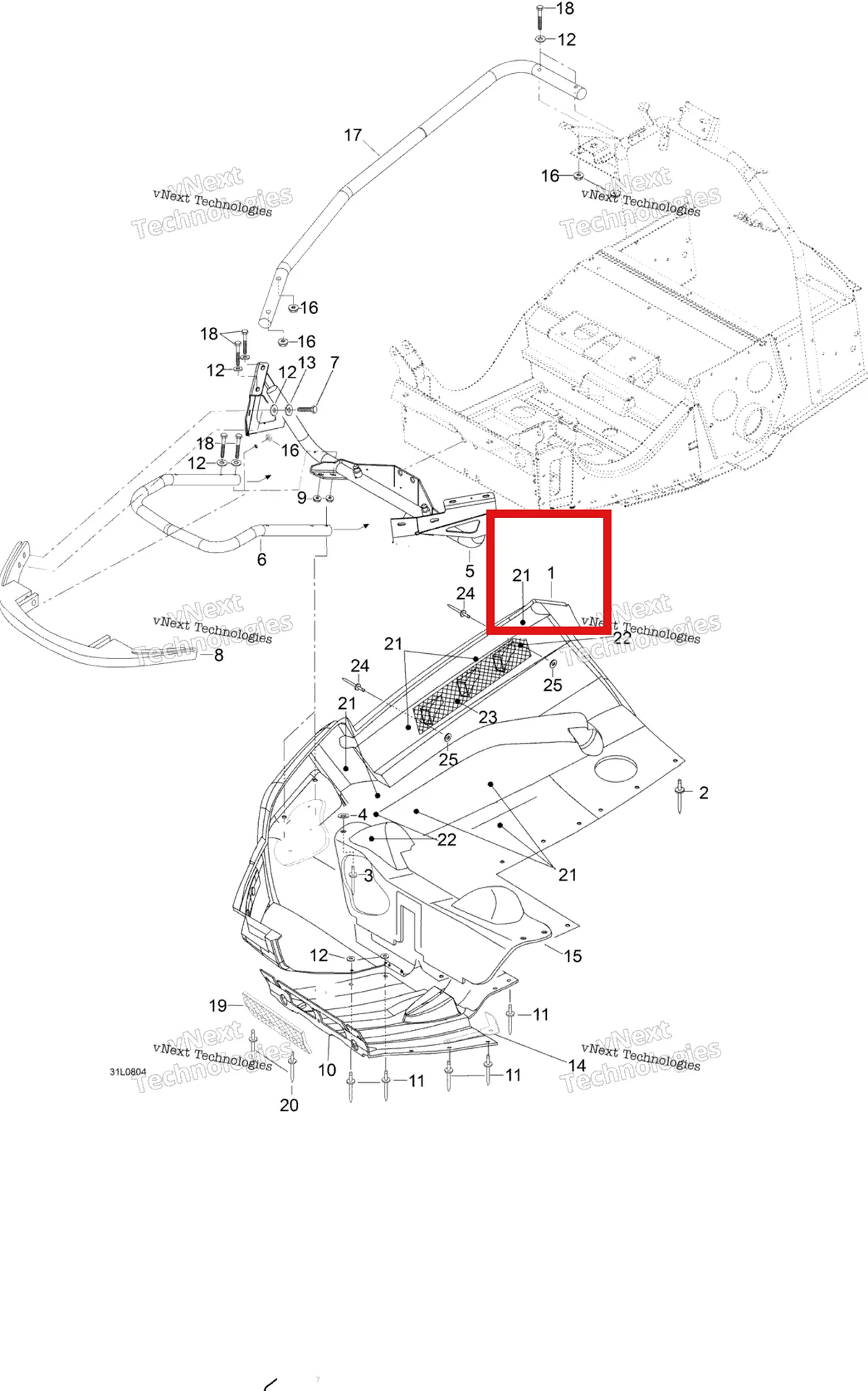 Деталь 605154928 на схеме узла 2008 Ski-Doo Expedition V-1300 Bottom Pan