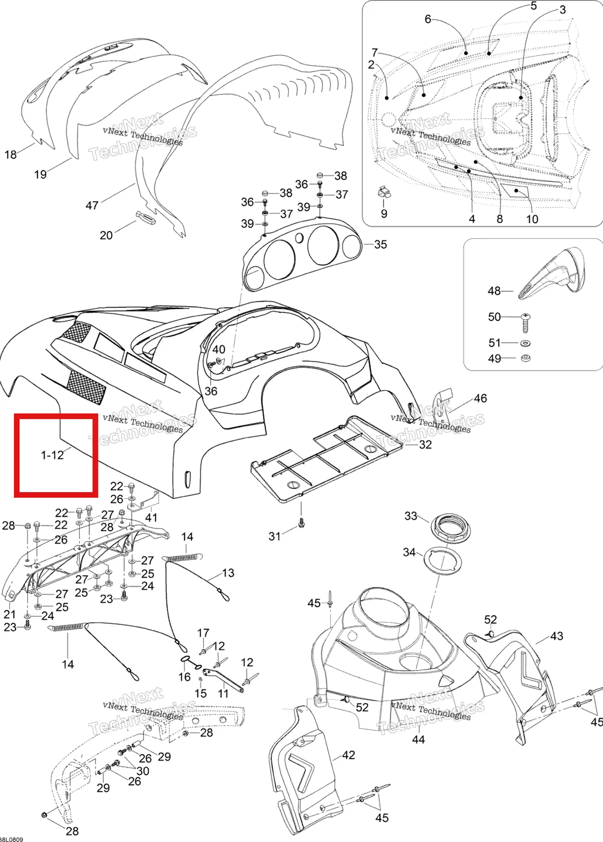 Деталь 605155276 на схеме узла 2008 Ski-Doo Expedition TUV V800 Hood