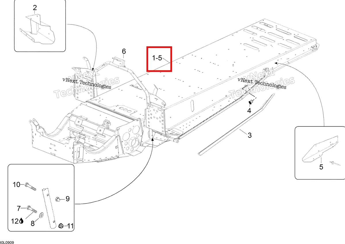 Деталь 605155314 (Деталь Frame Ass'y. Includes 1 To 5) на схеме узла 2009 Ski-Doo Expedition TUV V800 4-TEC Frame